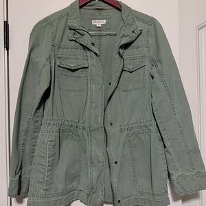 Merona Sage Green Utility Jacket with Drawstring Waist